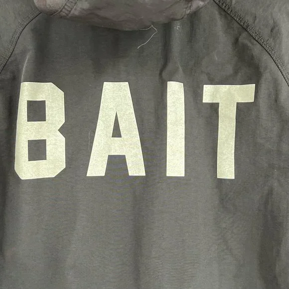 BAIT Superior Quality Goods Rain Jacket Men's Size Small Black Hooded Streetwear